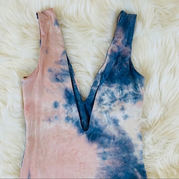 Fore Tie Dye Bodysuit S Blue Pink Tank - Picture 10 of 12